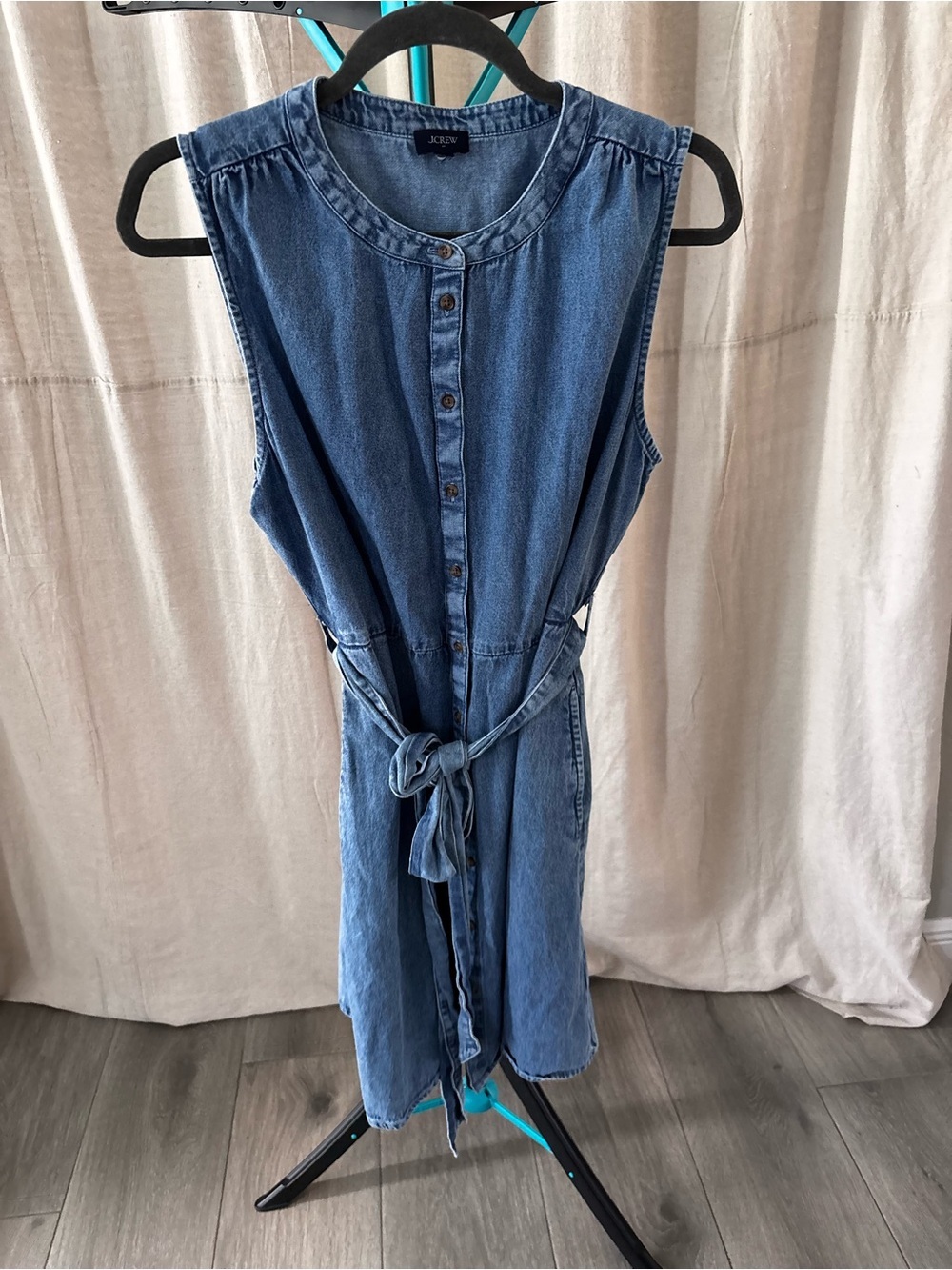 J. Crew Light Blue Chambray denim Button-Front Dress